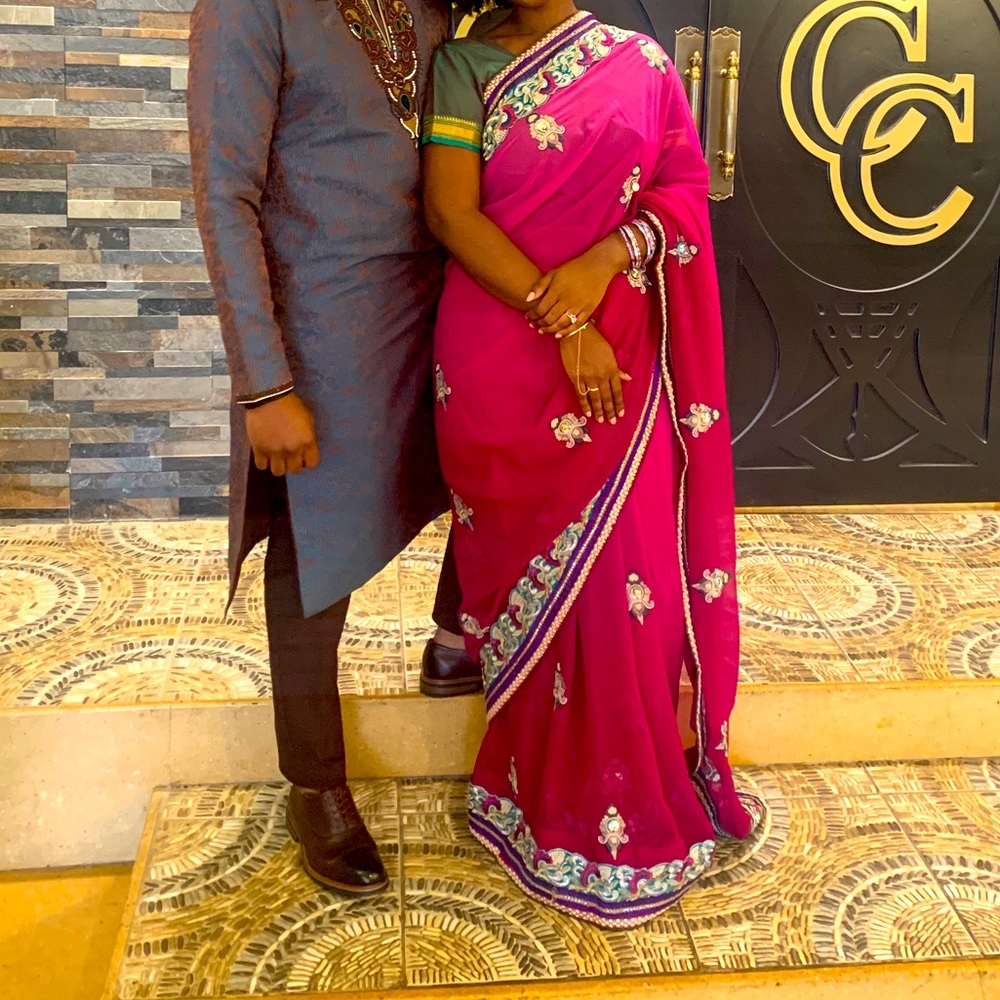 Gradient Fuschia Saree